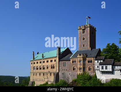 Historische Wartburg bei der Stadt Eisenach, Thüringen Stockfoto