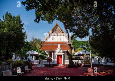 Der neue Tempel des Wat Mahathat Worawihan in der Stadt und Provinz Ratchaburi in Thailand, Thailand, Ratchaburi, 14. November, 2023 Stockfoto