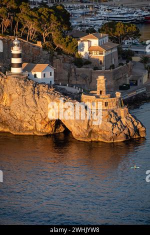 Leuchtturm Punta de Sa Creu Stockfoto