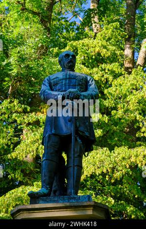 Bismarckdenkmal am Graduierturm, Graduiertengebäude, Salzwerk, Steinhof, Unteres Salzwerk, Bad Kissingen, Rhoen, Unterfranken Stockfoto