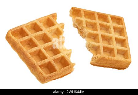 Belgische Waffeln isoliert auf weißem Hintergrund Stockfoto