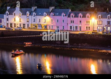 Casas de colores en el muelle Stockfoto