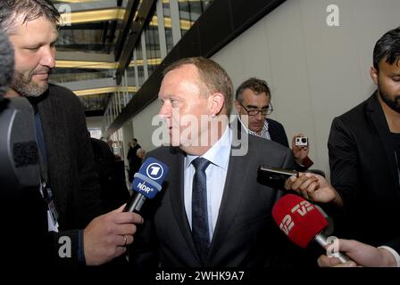 COPENAHGEN /DÄNEMARK 19. Juni 2015  Lars Lokke Rasmussen Opposition und Verleumdungsführer trifft nach Wahlabenden beim Presseessen des National Press Club ein (Foto: Francis Joseph Dean/Deanpictures) Stockfoto