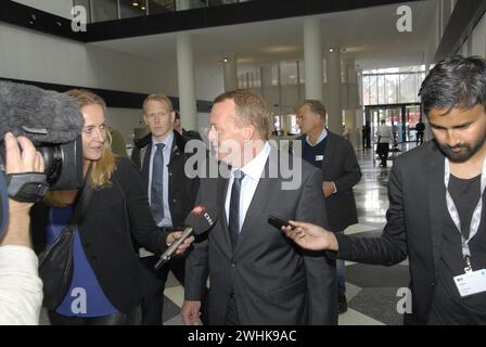 COPENAHGEN /DÄNEMARK 19. Juni 2015  Lars Lokke Rasmussen Opposition und Verleumdungsführer trifft nach Wahlabenden beim Presseessen des National Press Club ein (Foto: Francis Joseph Dean/Deanpictures) Stockfoto