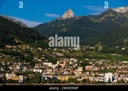 Montreux am Genfer See, Reise, Urlaub, Hotel, Alpen, Sommer, Kanton, Stadt, Stadtbild, Tourismus, Waadt, Schweiz Stockfoto