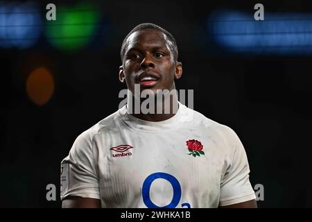Maro Itoje aus England am Ende des Guinness 6 Nations Matches England gegen Wales 2024 im Twickenham Stadium, Twickenham, Vereinigtes Königreich, 10. Februar 2024 (Foto: Craig Thomas/News Images) Stockfoto
