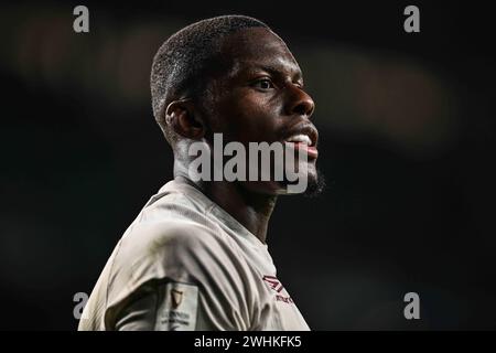 Maro Itoje aus England am Ende des Guinness 6 Nations Matches England gegen Wales 2024 im Twickenham Stadium, Twickenham, Vereinigtes Königreich, 10. Februar 2024 (Foto: Craig Thomas/News Images) in, am 10. Februar 2024. (Foto: Craig Thomas/News Images/SIPA USA) Credit: SIPA USA/Alamy Live News Stockfoto