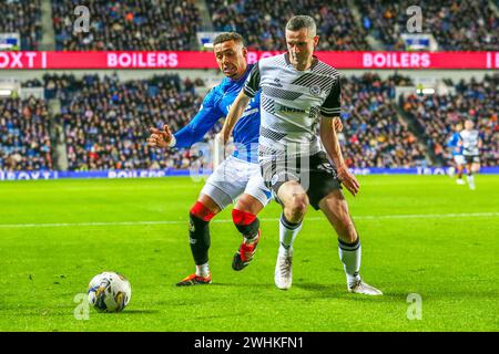 Glasgow, Großbritannien. Februar 2024. Rangers FC tritt gegen Ayr United in der 5. Runde des Scottish Gas Men's Scottish Cup im Ibrox Stadium in Glasgow, Schottland, Großbritannien, auf. Das Ibrox Stadium ist das Heimstadion der Rangers. Die Rangers spielen in der Premier Division des schottischen Fußballs und Ayr United ist in der zweiten Liga der SPFL. Quelle: Findlay/Alamy Live News Stockfoto