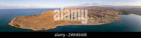 Luftaufnahme, Landschaft am Issyk Kul-See, Kirgisistan Stockfoto