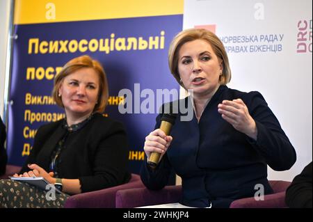 Nicht exklusiv: LVIV, UKRAINE - 09. FEBRUAR 2024 - Stellvertretender Premierminister - Minister für die Wiedereingliederung der vorübergehend besetzten Gebiete der Ukraine Stockfoto