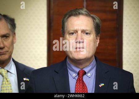 Nicht exklusiv: KIEW, UKRAINE - 09. FEBRUAR 2024 - der Vorsitzende des Ständigen Auswahlausschusses des US-Repräsentantenhauses Mike Turner ist dabei abgebildet Stockfoto