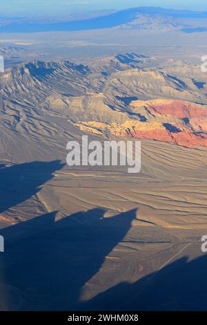 Der Red Rock Canyon NCA (Luft) bei Sonnenuntergang, Las Vegas NV Stockfoto