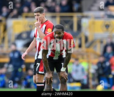 Wolverhampton, Großbritannien. Februar 2024. Ivan Toney aus Brentford, während des Premier League-Spiels Wolverhampton Wanderers gegen Brentford in Molineux, Wolverhampton, Vereinigtes Königreich, 10. Februar 2024 (Foto: Cody Froggatt/News Images) in Wolverhampton, Vereinigtes Königreich am 10. Februar 2024. (Foto: Cody Froggatt/News Images/SIPA USA) Credit: SIPA USA/Alamy Live News Stockfoto