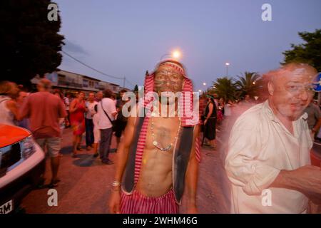 Moros y cristianos. PollenÃ Sierra de Tramuntana.Mallorca.Islas Baleares. EspaÃ±a. Stockfoto