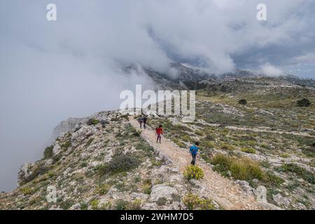 Wanderer auf dem Weg Stockfoto