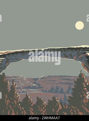 Owachomo Natural Bridge in Natural Bridges National Monument Utah USA WPA-Kunstposter Stockfoto