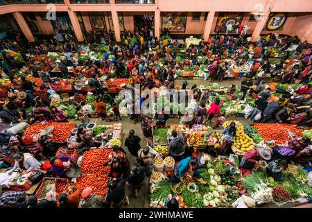 Mercado cubierto de Santo Tomas Stockfoto