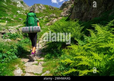 Senda de al lago de Caillouas Stockfoto