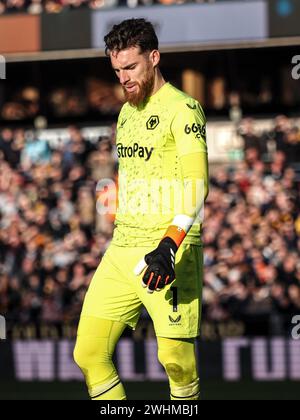 Wolverhampton, Großbritannien. Februar 2024. Wolverhampton, England, 10. Februar 2024: Torhüter Jose Sa (1 Wölfe) in Aktion während des Premier League-Fußballspiels zwischen Wolverhampton Wanderers und Brentford im Molineux-Stadion in Wolverhampton, England (Natalie Mincher/SPP) Credit: SPP Sport Press Photo. /Alamy Live News Stockfoto