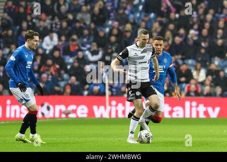 Glasgow, Großbritannien. Februar 2024. Rangers FC tritt gegen Ayr United in der 5. Runde des Scottish Gas Men's Scottish Cup im Ibrox Stadium in Glasgow, Schottland, Großbritannien, auf. Das Ibrox Stadium ist das Heimstadion der Rangers. Die Rangers spielen in der Premier Division des schottischen Fußballs und Ayr United ist in der zweiten Liga der SPFL. Quelle: Findlay/Alamy Live News Stockfoto