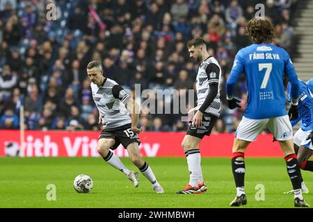 Glasgow, Großbritannien. Februar 2024. Rangers FC tritt gegen Ayr United in der 5. Runde des Scottish Gas Men's Scottish Cup im Ibrox Stadium in Glasgow, Schottland, Großbritannien, auf. Das Ibrox Stadium ist das Heimstadion der Rangers. Die Rangers spielen in der Premier Division des schottischen Fußballs und Ayr United ist in der zweiten Liga der SPFL. Quelle: Findlay/Alamy Live News Stockfoto