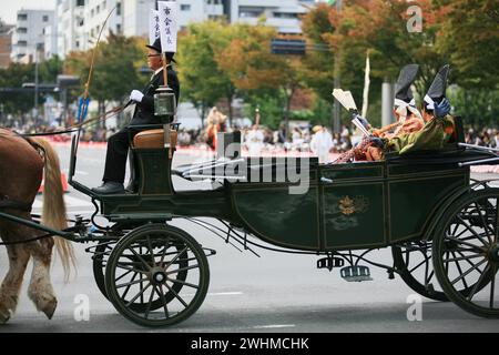 Reisende Adlige beim Jidai Festival. Kyoto. Japan Stockfoto