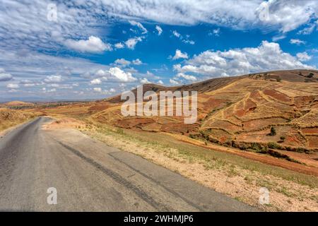 Zentrale Madagaskar-Landschaft - Betafo, Vakinankaratra Madagaskar Stockfoto