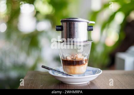 Affogato Kaffee mit Eis auf einer Glasschale Stockfoto
