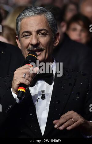 Sanremo, Italien. Februar 2024. Auftritte bei der 74. Ausgabe des SANREMO Italyn Song Festivals im Ariston Theatre in Sanremo, Norditalien - Samstag, 10. FEBRUAR 2024. Unterhaltung. (Foto: Marco Alpozzi/Lapresse) Credit: LaPresse/Alamy Live News Stockfoto