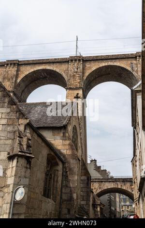 Viadukt in Morlaix, Bretagne Stockfoto