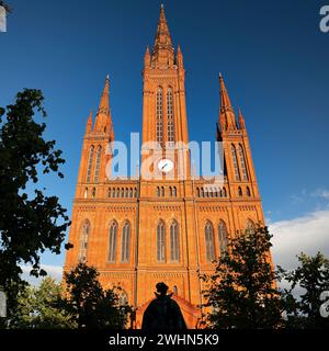 Neogotische Marktkirche, evangelische Hauptkirche, Wiesbaden, Hessen, Deutschland, Europa Stockfoto