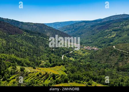 Aussichtspunkt von Sistelos Terrassen Stockfoto