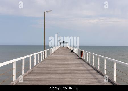 Der legendäre Grange Jetty, der sich am 2023. September in South Australia befindet Stockfoto