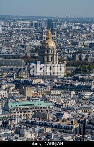 Aus der Vogelperspektive von Les Invalides, Paris Stockfoto