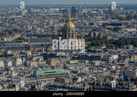 Aus der Vogelperspektive von Les Invalides, Paris Stockfoto