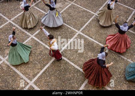 Baile de boleros tradicionales mallorquines Stockfoto