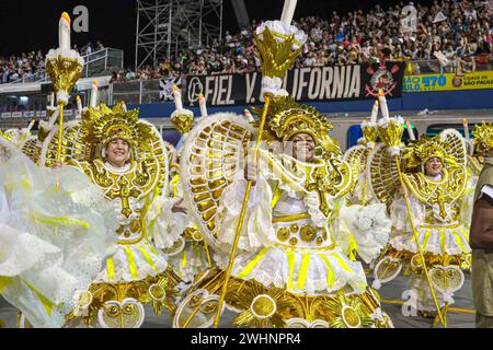 Carnaval Sp Turis 2024 - Tom Maior SAO PAULO SP, 11/2023 - Karneval SP Turis /Parade der Schulen der Sondergruppe - Mocidade Alegre, bei einer Parade am Samstag Abend im Anhembi Sambodromo, Sao Paulo 11. IMAGO / Jefferson Aguiar Sao Paulo Brasilien Copyright: XJeffersonxAguiarx Stockfoto