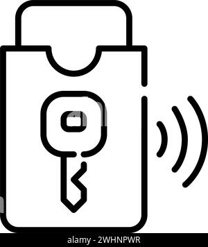 Elektronische Schlüsselkarte im Geldbeutel. Symbol für perfekte Pixel Stock Vektor