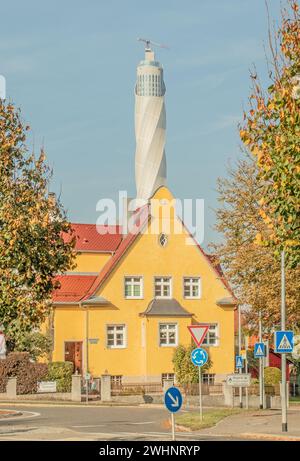 Prüfturm für Aufzüge, Rottweil, Baden-WÃ¼rttemberg Stockfoto