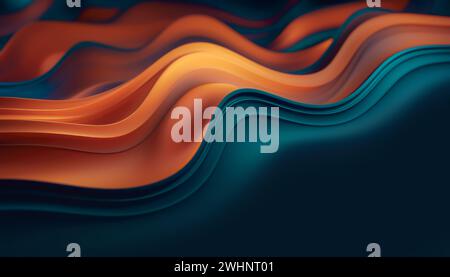 Hintergrund der abstrakten 3D-Kurven Stockfoto