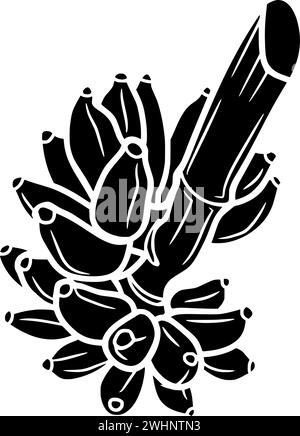 Frucht Illustration Lebensmittel Silhouette tropisches Logo Banane Icon Baum Umriss Pflanze Natur Garten reif grün gesund natürliche Bauernhof Form Bunch wachsen Stock Vektor