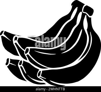 Frucht Illustration Lebensmittel Silhouette tropisches Logo Banane Icon Baum Umriss Pflanze Natur Garten reif grün gesund natürliche Bauernhof Form Bunch wachsen Stock Vektor