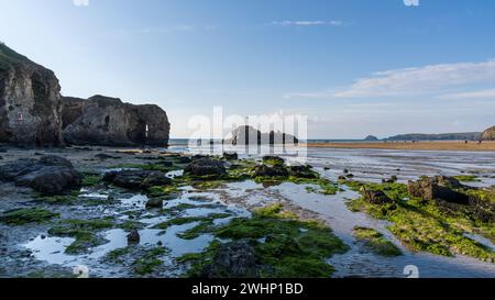 Perranporth, Cornwall, England, Großbritannien - 5. Juni 2022: Perranporth Beach Stockfoto