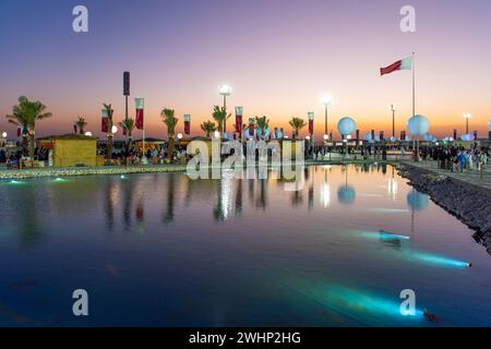 Feier zum Nationalfeiertag in Katar im Darb Al Saai um Salal Doha Stockfoto