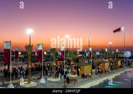 Feier zum Nationalfeiertag in Katar im Darb Al Saai um Salal Doha Stockfoto
