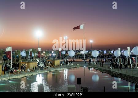 Feier zum Nationalfeiertag in Katar im Darb Al Saai um Salal Doha Stockfoto