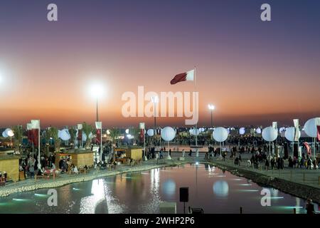 Feier zum Nationalfeiertag in Katar im Darb Al Saai um Salal Doha Stockfoto