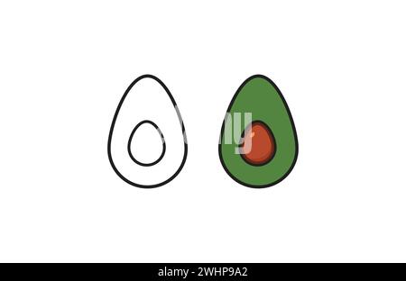 Die Avocado-Ikone „Garden Fresh“. Avocadofrüchte gesunder Lebensstil Symbolvorlage für Grafik und Web Design Sammlung Logo Vektor Illustration Stock Vektor