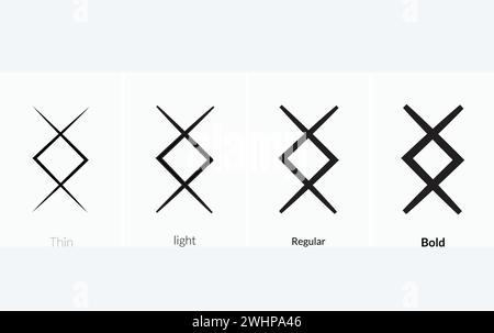 Symbol zum Sortieren von Pfeilen. Dünnes, helles normales und fettes Design auf weißem Hintergrund. Stock Vektor