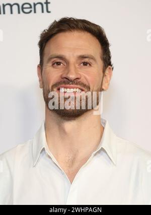 Las Vegas, USA. Februar 2024. Chris Long kommt bei der Kelce House Party an: Einem „New Heights“-Event, das am 8. Februar 2024 in Las Vegas, Nevada stattfand © JPA/AFF-USA.com Credit: AFF/Alamy Live News Stockfoto